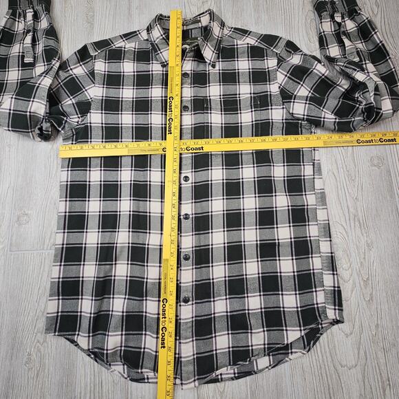 Eddie Bauer Shirt Mens Large Tall Green Gray‎ Plaid Flannel Relaxed Fit Cotton - Picture 2 of 6